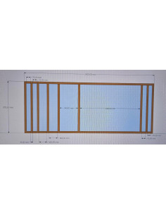 Verrière chêne brut H955*L2425mm