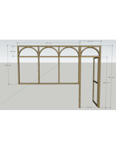 verrière avec porte en bois
