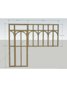 Ensemble verrière et porte selon plans, en chêne vernis mat incolore 2
