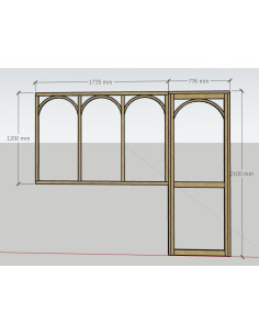 Porte battante et verrière sur mesure, en chêne 2