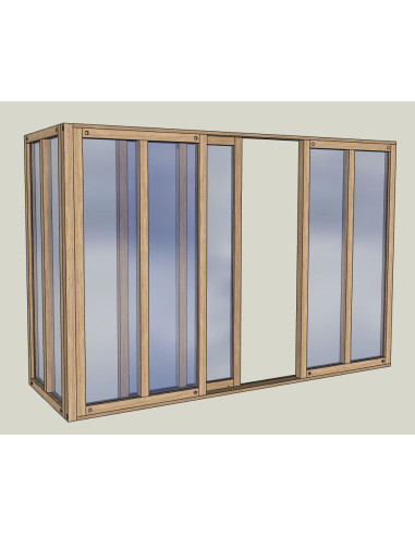 Verrière d'angle avec fenêtre coulissante