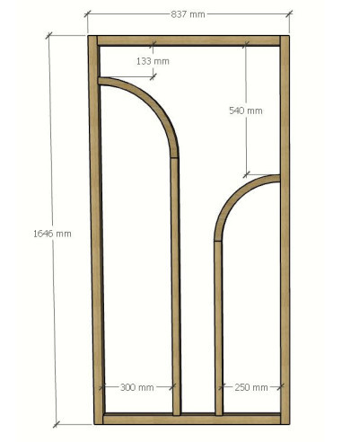 Lot de 4 verrières arrondies identiques