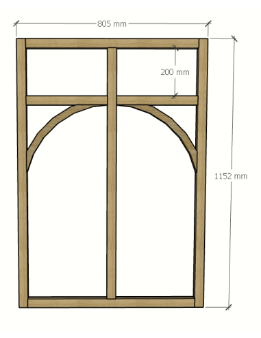 Verrière artiste en chêne avec demi arches