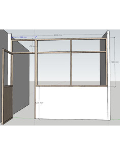 Verrière avec porte bois