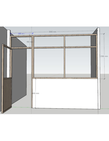Verrière avec porte bois