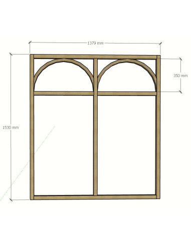 Verrière artiste avec 2 arches sur mesure