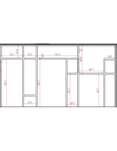 verriere Mondrian bois chene